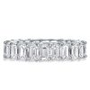 Classic Emerald Cut Eternity Wedding Band in Sterling Silver