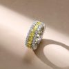Cushion Cut Yellow Topaz Eternity Wedding Band in Sterling Silver