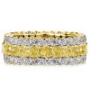 Cushion Cut Yellow Topaz Eternity Wedding Band in Sterling Silver