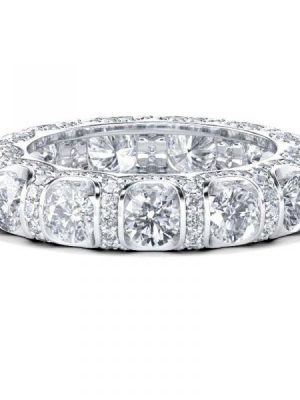 Eternity Created White Sapphire Wedding Band - 925 Sterling Silver