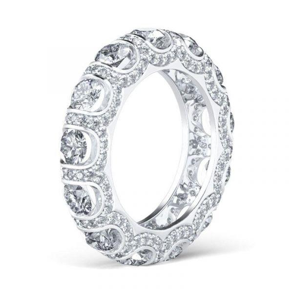 Eternity Created White Sapphire Wedding Band - 925 Sterling Silver