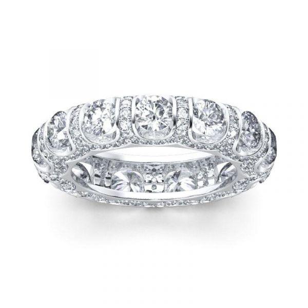 Eternity Created White Sapphire Wedding Band - 925 Sterling Silver