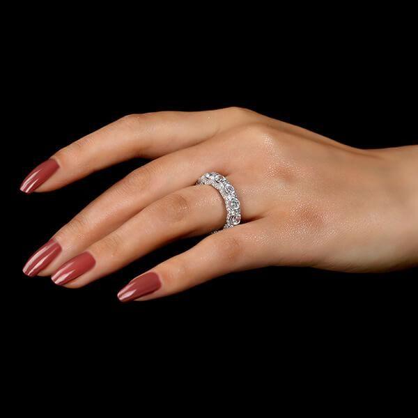 Eternity Created White Sapphire Wedding Band - 925 Sterling Silver