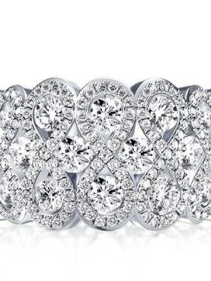 Sterling Silver Alternative Wedding Band for Women with High-Quality Gemstones