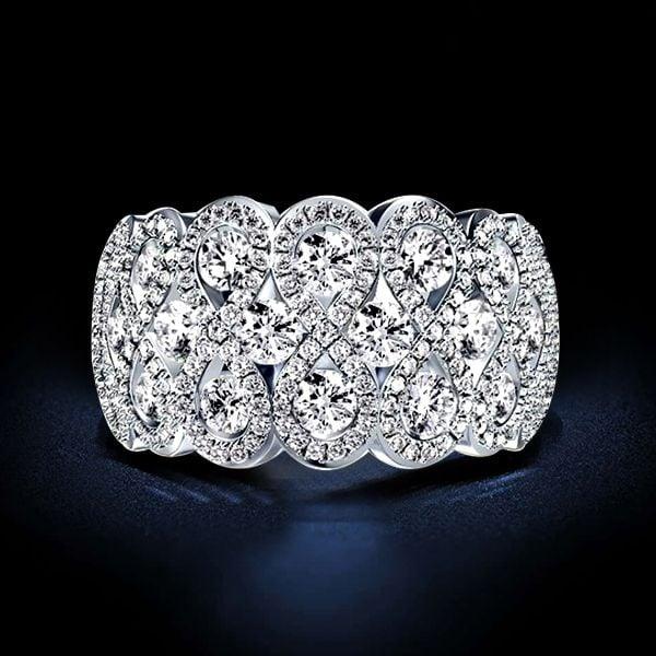 Sterling Silver Alternative Wedding Band for Women with High-Quality Gemstones