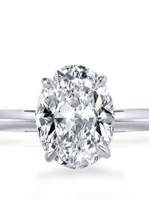 Oval Cut Solitaire Engagement Ring - 925 Sterling Silver - 3.85 CT
