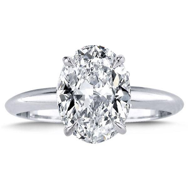 Oval Cut Solitaire Engagement Ring - 925 Sterling Silver - 3.85 CT