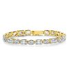 18K Gold Plated Sterling Silver Alternating Oval & Emerald Tennis Bracelet - 17.65 CT. TW