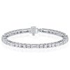Art Deco White Sapphire Tennis Bracelet for Women - 925 Sterling Silver