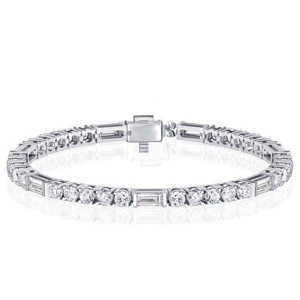 Art Deco White Sapphire Tennis Bracelet for Women - 925 Sterling Silver
