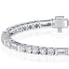 Art Deco White Sapphire Tennis Bracelet for Women - 925 Sterling Silver