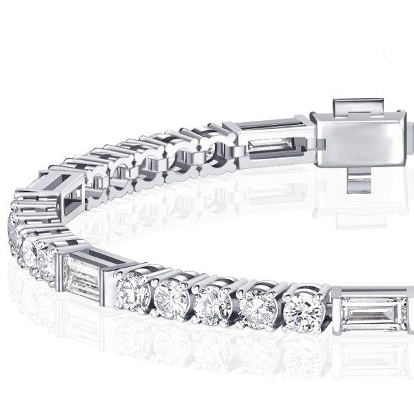 Art Deco White Sapphire Tennis Bracelet for Women - 925 Sterling Silver