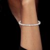 Art Deco White Sapphire Tennis Bracelet for Women - 925 Sterling Silver
