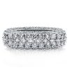 Double Row Eternity Created White Sapphire Wedding Band in Sterling Silver