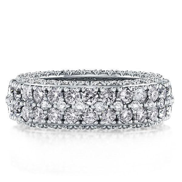 Double Row Eternity Created White Sapphire Wedding Band in Sterling Silver