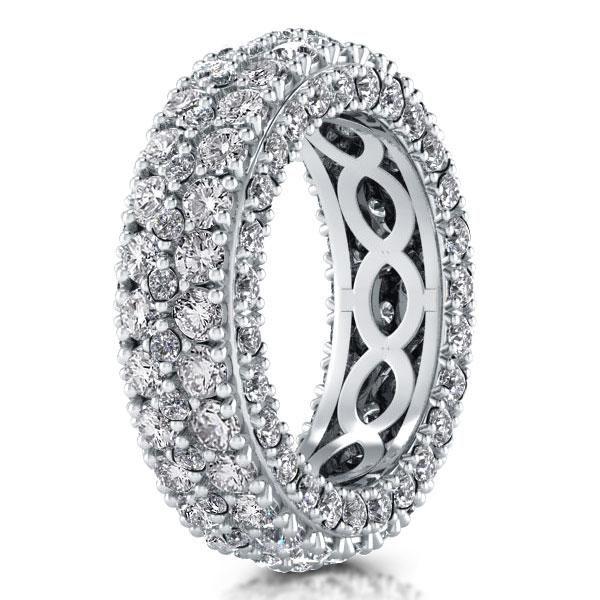 Double Row Eternity Created White Sapphire Wedding Band in Sterling Silver