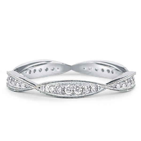 Twist Milgrain Eternity Band - 925 Sterling Silver Wedding Ring - 1.95 CT. TW.