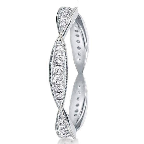 Twist Milgrain Eternity Band - 925 Sterling Silver Wedding Ring - 1.95 CT. TW.