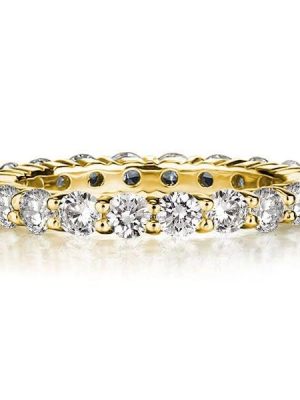 Women's Eternity Wedding Band in 18K Gold Plated Sterling Silver with 2.20 CT. TW. Round Cut Stones