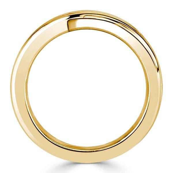 18K Gold Plated Sterling Silver Criss-Cross Wedding Band with 2.60 CT. TW. Accent Stones