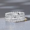 Sterling Silver Channel-Set Round & Baguette Cut Eternity Band Ring (3.74 CT. TW.)