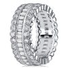 Sterling Silver Channel-Set Round & Baguette Cut Eternity Band Ring (3.74 CT. TW.)