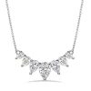 Pear-Cut White Sapphire Pendant Necklace in Sterling Silver - 17-22 Inch Chain