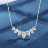 Pear-Cut White Sapphire Pendant Necklace in Sterling Silver - 17-22 Inch Chain