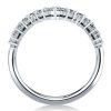 Sterling Silver V-Design Wedding Band for Women with 1.98 CT. TW. Stones