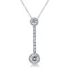 Halo Round Cut 925 Sterling Silver Pendant Necklace for Women