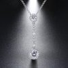 Halo Round Cut 925 Sterling Silver Pendant Necklace for Women