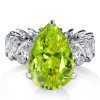 Pear-Shaped Peridot Engagement Ring in Sterling Silver
