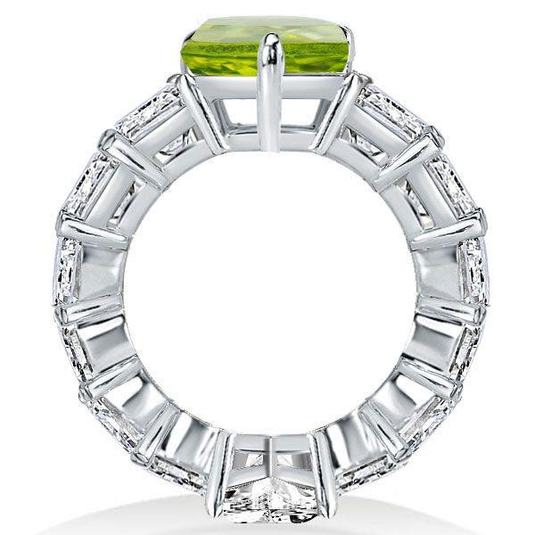 Pear-Shaped Peridot Engagement Ring in Sterling Silver