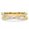 1.01 CT. TW. Round and Baguette Cross Wedding Band in 925 Sterling Silver