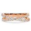 1.01 CT. TW. Round and Baguette Cross Wedding Band in 925 Sterling Silver