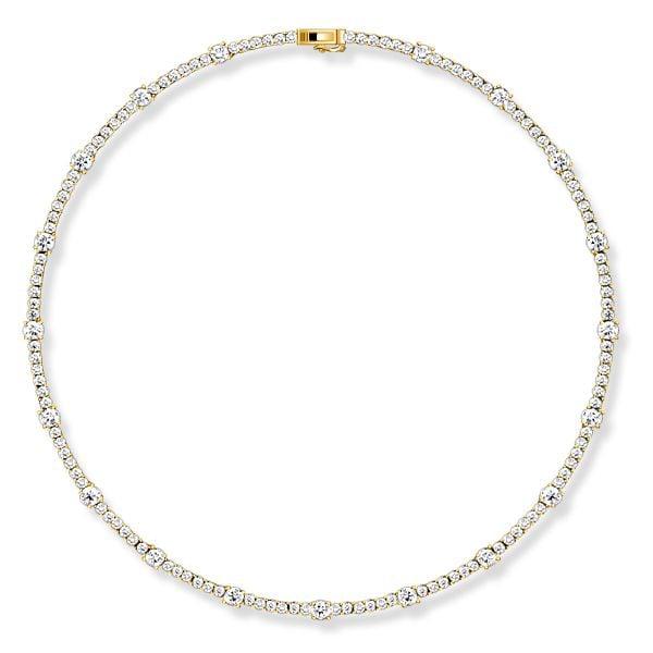 Round Cut Tennis Necklace for Women in 925 Sterling Silver with 14.05 CT. TW.