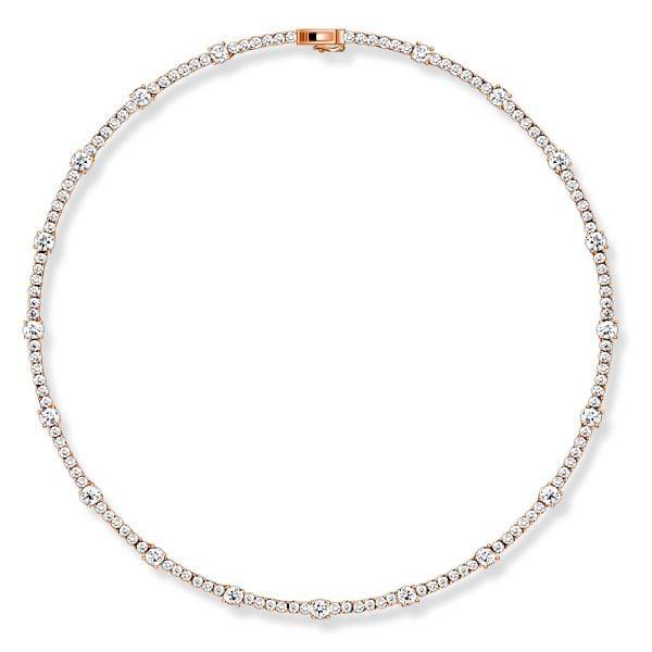 Round Cut Tennis Necklace for Women in 925 Sterling Silver with 14.05 CT. TW.