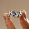 Vintage Style Ruby and Emerald Eternity Band Ring in 925 Sterling Silver