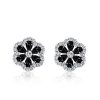 Black Sapphire Stud Earrings - 925 Sterling Silver