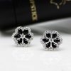 Black Sapphire Stud Earrings - 925 Sterling Silver