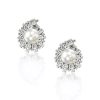 Round White Pearl Stud Earrings - 925 Sterling Silver