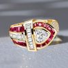 Heart Cut Gemstone Ring: Ruby, Sapphire & Sterling Silver Vintage Style