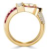 Heart Cut Gemstone Ring: Ruby, Sapphire & Sterling Silver Vintage Style