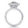Halo White Sapphire Bridal Set - Sterling Silver Wedding Rings