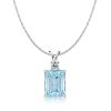 Aquamarine, Sapphire & Emerald 925 Sterling Silver Necklace and Earring Set