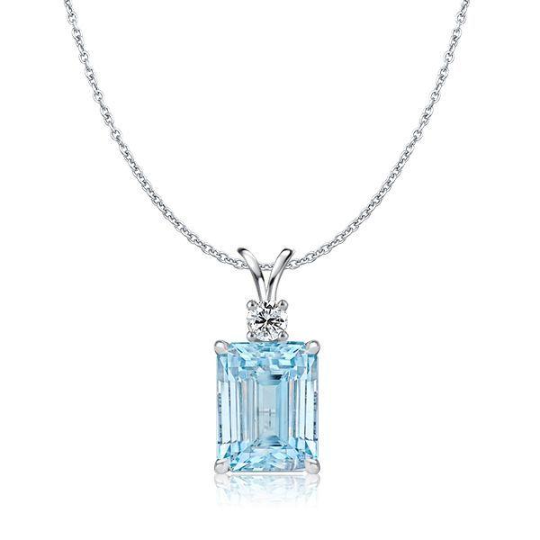 Aquamarine, Sapphire & Emerald 925 Sterling Silver Necklace and Earring Set