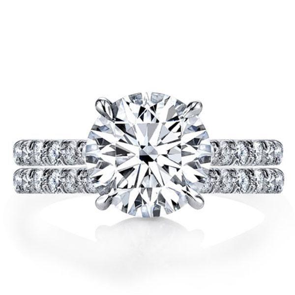 Classic Half Eternity White Sapphire Bridal Set - Sterling Silver