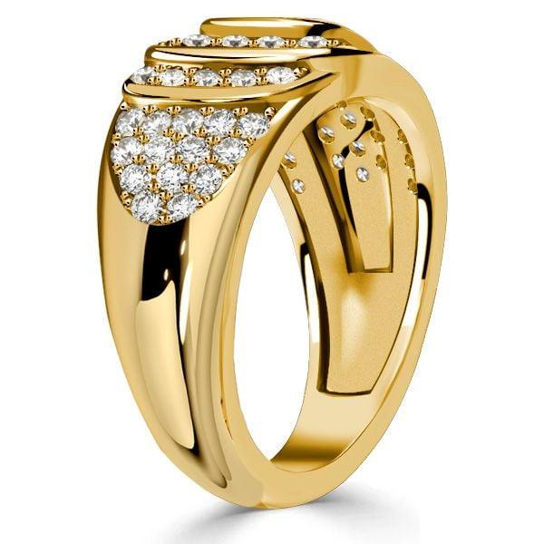 Vintage Micro Pave Engagement Ring for Women, 1.05 CT. TW., 18K Gold Plated Sterling Silver