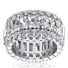 Elegant 925 Sterling Silver Wedding Band for Her | 12.8mm Wide