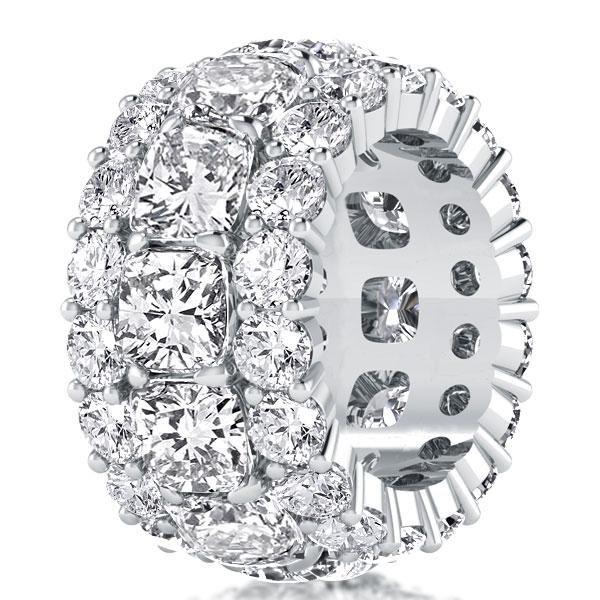 Cushion Cut Eternity Wedding Band for Women - Sterling Silver